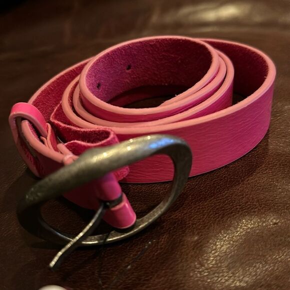 New Free People Kit Patent Leather Belt Cherry Blossom Pink Sz S/M main image 5